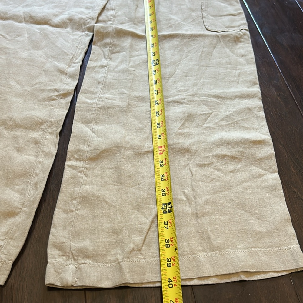 NWOT Caslon Drawstring Wide Leg Linen Cargo Pull On Pants W/ Pockets Tan Size S - Picture 5 of 11